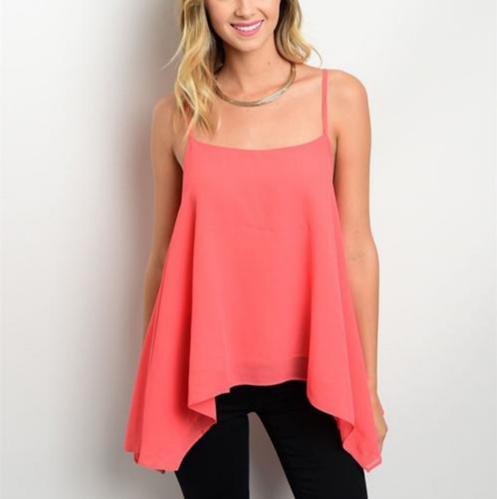 Orange flowy top